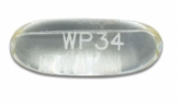 LOVAZA® capsules have a soft gelatin exterior, appear pale yellow / amber, and have "WP34" inscribed on the outside.
